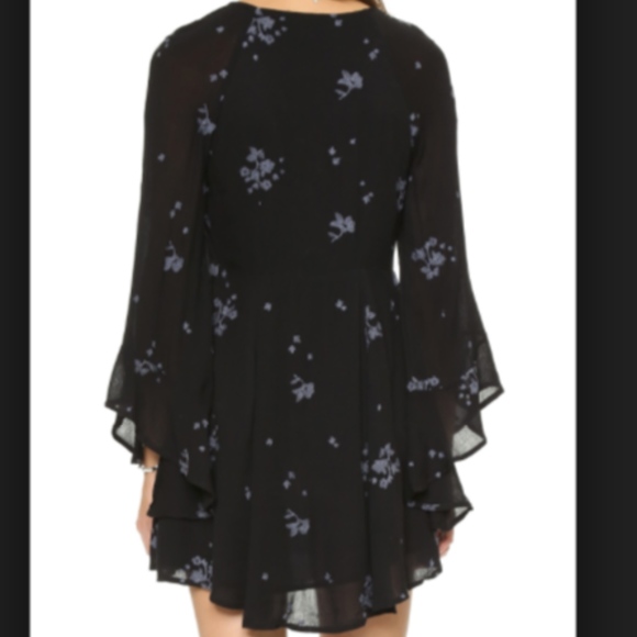 Free People Black Embroidered Long Sleeve Dress - Picture 3 of 5